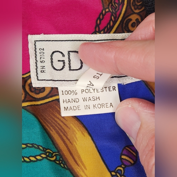 Vintage GDT TOO Bomber Blazer Graphic Jacket One Size Bottom Buttons Geometric - Picture 7 of 13